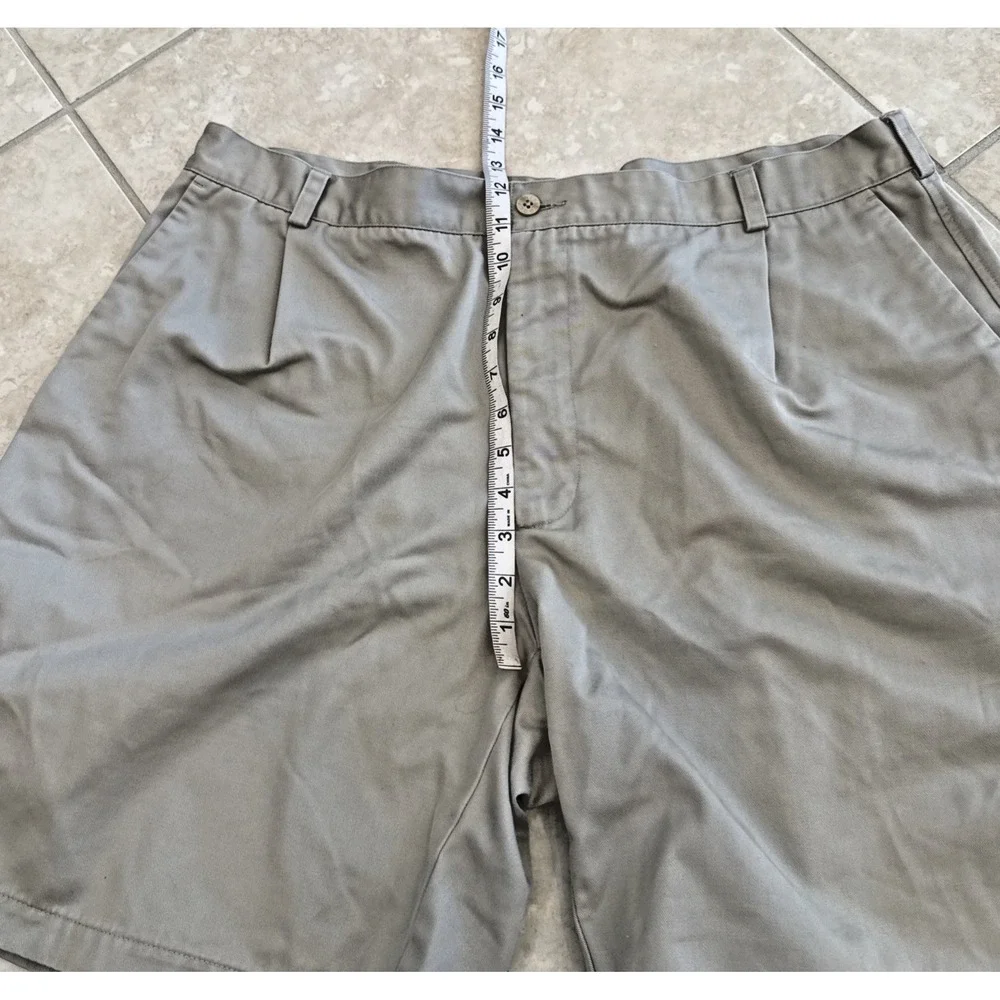 Nike Golf Shorts Mens 40 Tan Khaki Pleated Dri-FIT Cotton Blend Casual 8
